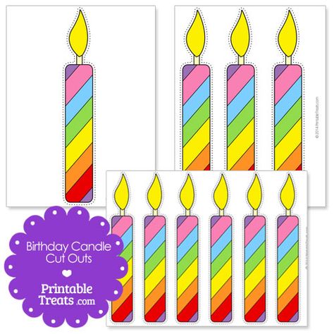 Candle Paper Craft Free Printable, Paper Candles For Kids, Candle Clipart Free Printable, How To Draw Birthday Candles, Birthday Candle Template, Birthday Candles Printable, Birthday Candle Clipart, Candle Template, Candle Clipart