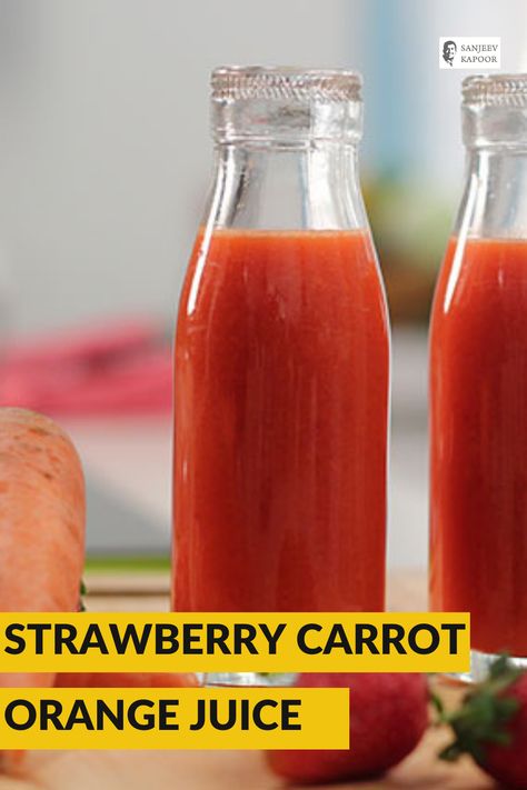 Juice With Orange, Juices With Strawberries, Carrot Juice Recipe Juicers Healthy, Juice Recipes With Strawberries, Juicing Recipes With Strawberries, Juicing With Strawberries, Strawberry Orange Juice, Strawberry Juicing Recipes, Orange Juicer Recipes