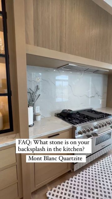 Negresco Honed Granite Kitchen, Quartzite Backsplash Behind Stove, Mount Blanc Quartzite, Monte Blanc Quartzite Countertops, Tan Majal Quartzite Kitchen, Quartzite Backsplash Kitchen, Tan Mahal Quartzite Kitchen, Slab Backsplash Kitchen, Mont Blanc Quartzite Countertops