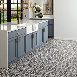 Daltile Memoir, Most Durable Flooring, Flooring Options Durable, Dal Tile, Black Tile, Glazed Ceramic Tile, Flooring Trends, Encaustic Tile, Durable Flooring