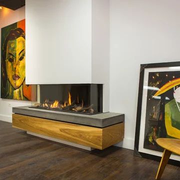 75 All Fireplaces Mid-Century Modern Living Room Ideas You'll Love - August, 2023 | Houzz Contemporary Gas Fireplace, Mid Century Modern Fireplace, Boston Living Room, Fireplace Gallery, Direct Vent Gas Fireplace, Linear Fireplace, Fireplace Tv Wall, Decor Fireplace, European Home