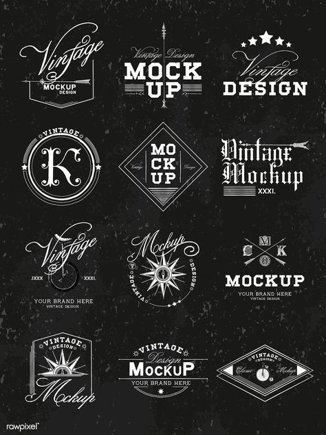 Set of vintage mockup logo design vector | free image by rawpixel.com / sasi https://creativemarket.com/templates/logos?u=chukyho416 Old School Logo, Photography Stock Photos, Mockup Logo, Vintage Badges, Draw Logo, Web Design Resources, Logo Photography, Identity Design Logo, Image Ideas