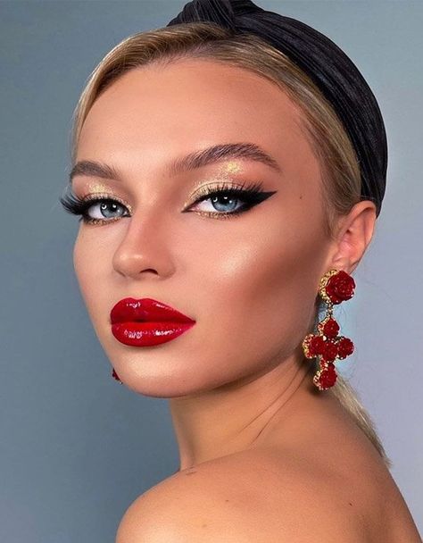 Casino Royal Makeup, Classic Makeup Vintage, Classic Hollywood Makeup, Old Hollywood Glam Makeup, Dancesport Makeup, Hollywood Glamour Makeup, Vegas Makeup, Pin Up Makeup, Modern Makeup