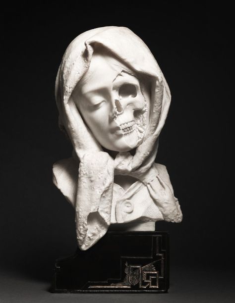 thedarkhare: Italian, late 19th century, A... Skull Statue, Greek Tragedy, Italian Sculptors, Greek Statues, 다크 판타지, Chicano Art, Skull Drawing, Art Deco Diamond, Celebrity Art