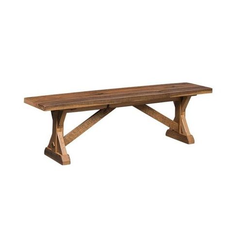 Stretford Bench (72") Trestle Bench, Provincial Stain, American Barn, Mantel Design, Barnwood Furniture, Mantel Mirrors, Dining Room Seating, Reclaimed Oak, Amish Furniture