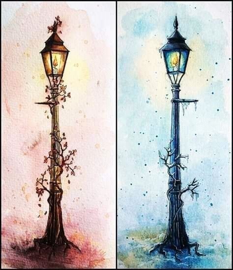 Narnia Lamp Post, King Or Queen, Chronicles Of Narnia, A King, Narnia, Watercolor And Ink, 그림 그리기, Ink Drawing, Flower Drawing