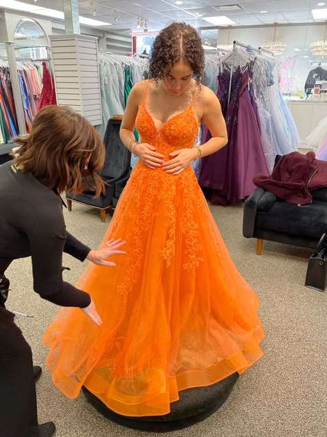 Pastel Orange Prom Dress, Orange Grad Dress, Light Orange Prom Dress, Neon Orange Prom Dress, Prom Dresses Orange, Orange Prom Dress, Prom Planning, 8th Grade Formal Dresses, Sweet Sixteen Dresses