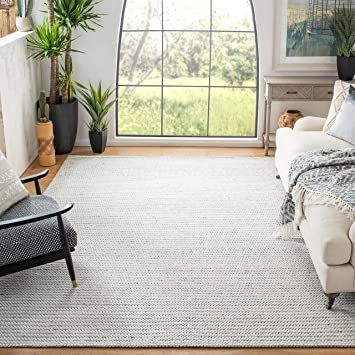 Feizy Rugs - Parker Collection, Transitional Abstract Area Rug - Silver/Beige 7'-9" X 7'-9" Round Coastal Inspiration, Eclectic Area Rug, Modern Wool Rugs, Light Grey Rug, Solid Color Rug, Light Grey Area Rug, White Caps, Gray Area Rug, Flat Weave Rug