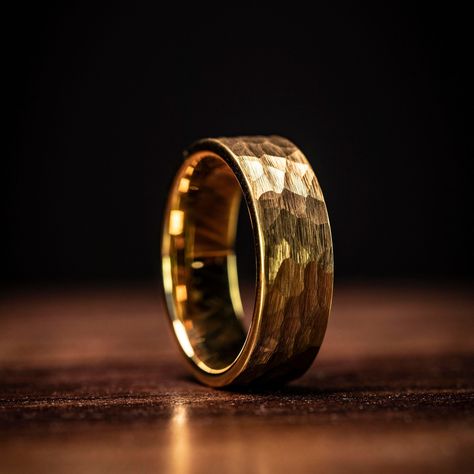 Hammered Gold Wedding Ring, Mens Wedding Rings Gold, Gold Tungsten Wedding Bands, Wedding Band Gold, Hammered Gold Ring, Marquise Diamond Engagement Ring, Mens Gold Wedding Band, Rings Mens Wedding Bands, Yellow Gold Wedding Band