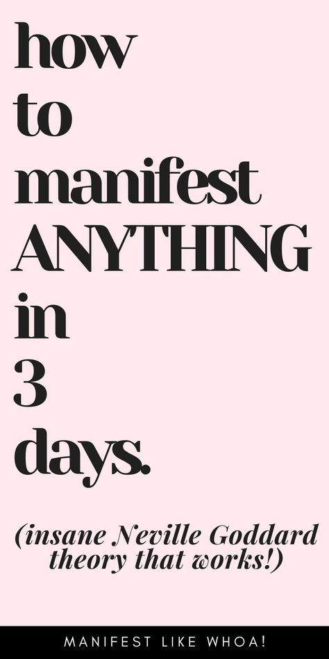 Manifest ANYTHING In 3 Days (Neville Goddard Technique) Manifesting What You Want, Best Time To Manifest, 3 Day Manifestation, Manifest In 3 Days, How To Manifest Things, Manifest What You Want, Best Affirmations For Manifesting, Attract What You Want, Fastest Way To Manifest