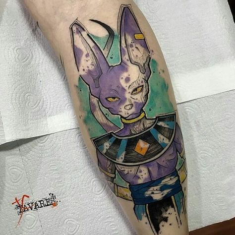 Lord Beerus Tattoo, Beerus Tattoo, Lord Beerus, Ball Tattoo, Tattoo Dragon, Tattoo Board, Dragon Ball Tattoo, The Best Anime, Anime Tattoo