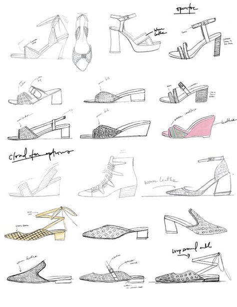 Design Shoes Drawing, Drawing High Heels, Fashion Illustration Shoes, Fashion Model Sketch, Shoe Sketches, Fashion Illustrations Techniques, Fashion Drawing Sketches, Shoes Illustration, Dress Design Drawing