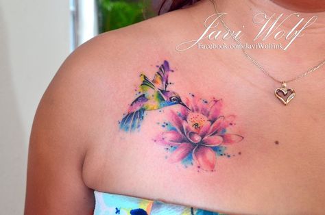 Hummingbird Tattoo Watercolor, Watercolor Tattoo Artists, Watercolor Hummingbird, Bird Tattoos, Amazing Tattoos, Healing Tattoo, Geniale Tattoos, Hummingbird Tattoo, Beautiful Tattoo