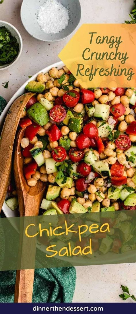 Chickpea Salad is the perfect fresh and healthy dish with a homemade red wine vinaigrette over chickpeas, cucumber, tomatoes, and onions. Red Wine Vinegarette, Homemade Red Wine, Cucumber And Tomato, Vinegar Cucumbers, Red Wine Vinaigrette, Chickpea Salad Recipes, Bbq Sides, Side Dishes For Bbq, Cilantro Lime Chicken