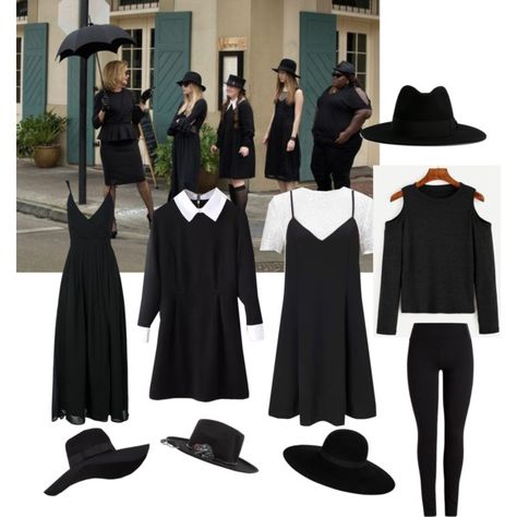 AHS the coven costume by thatsokiana on Polyvore featuring Miss Selfridge, WithChic, Yves Saint Laurent, Maison Michel, San Diego Hat Co., halloweencostume, DIYHalloween and thecoven Coven Costume Ideas, Coven Halloween Costume, Ahs Coven Outfits, Coven Costume, Coven Fashion, Cool Couple Halloween Costumes, Witchy Outfits, Ahs Coven, Venus Fashion