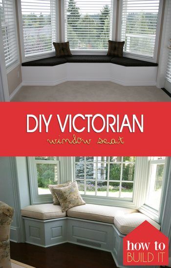 DIY Victorian Window Seat| Victorian Window Seat, DIY Window Seat, Window Seat Projects, DIY Window Seat, Window Seat Projects, Handmade Window Seat #DIYWindowSeat #WindowSeat #DIYHome Create Window Seat, Diy Dog Perch Window Seats, Diy Tufted Window Seat Cushion, Oriel Window Seat, Bay Window Seat Ideas, Victorian Bay Window, Custom Made Wondow Benches With Cushions, Light Fixture Makeover, Diy Window Seat