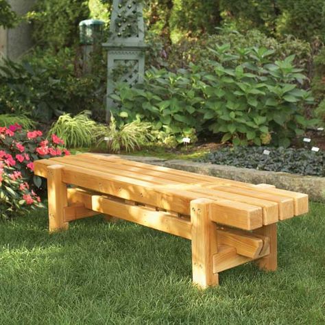 Durable, Doable Outdoor Bench Woodworking Plan — Using only portable power tools, you can turn dimensional lumber into the start of your deck, patio, or garden. Plus, shop for easy-to-find materials on Saturday and, by Sunday, you'll be sitting on your own bench that's built to last for years. http://www.woodstore.net/dudooube.html Outdoor Bench Plans, Wood Bench Plans, Downloadable Woodworking Plans, Diy Bank, Wood Bench Outdoor, Woodworking Blueprints, Diy Bench Outdoor, Woodworking Plans Pdf, Woodworking Bench Plans