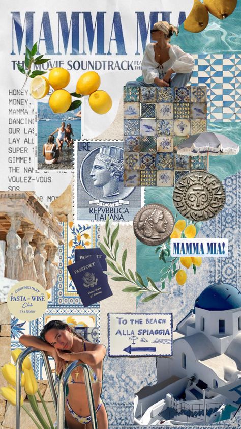 #greece #mediterranean #greecesummer #greeceaesthetic #mediterraneansummer #mammamia Mediterranean Astethic, Mamma Mia Design, Mediterranean Aesthetic Wallpaper, Greece Mood Board, Greece Collage, Greece Moodboard, Greece Birthday, Greece Wallpaper, Greece Mediterranean