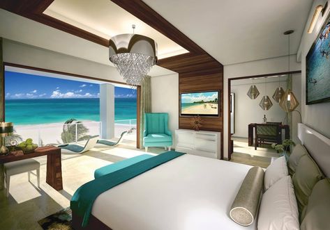 A Sandals 5-Star All Inclusive Hotel Beach Resort in Barbados (Caribbean Island) Luxury Beach Hotel, Beach Hotel Room, Suite Master, All Inclusive Honeymoon, Beachfront Villa, Luxury Beach Resorts, Bedroom Suites, Luxurious Rooms, Sandals Resorts