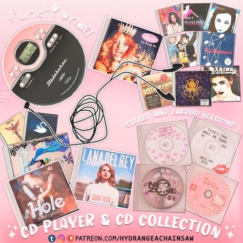 CD player + collection | Patreon Sims 4 Cc Room Clutter Patreon, Sims 4 Boutique Cc, Lana Del Rey Sims 4 Cc, Coquette Sims 4 Cc Furniture, Sims 4 Decor Cc Clutter, The Sims 4 Decor Cc, The Sims 4 Cc Decor, Sims 4 Aesthetic Cc, Sims 4 Alpha