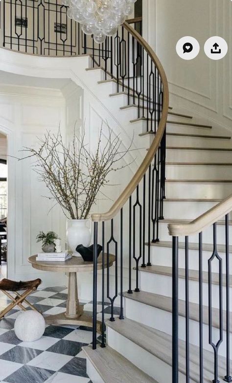 Foyer With Stairs Entryway, Inside House Design, Window Stairs, Home Inside Design, Jean Stoffer Design, Home Staircase, Foyer With Stairs, Staircase Decoration, Staircase Interior