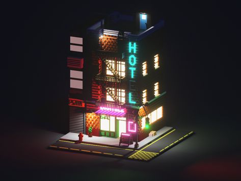 Cyberpunk House, Cyberpunk Building, Cool Minecraft Creations, Isometric Art, Isometric Design, Isometric Illustration, Cyberpunk City, Dark City, Minecraft Blueprints