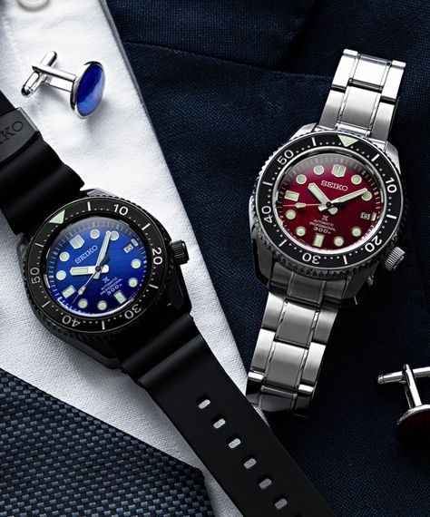 Seiko Introduces a Pair of US Exclusive Divers Complete with Matching Cufflinks - Worn & Wound Seiko Marinemaster, Seiko Sumo, Seiko Samurai, Mini Turtles, Japanese Domestic Market, Buddhist Traditions, Latest Watches, Divers Watch, Limited Edition Watches