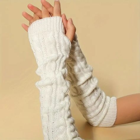 Gloves Aesthetic, Crochet Arm Warmers, Long Fingerless Gloves, Running Clothes Women, Cold Weather Gloves, Fingerless Gloves Knitted, Long Gloves, Wrist Warmers, Running Clothes