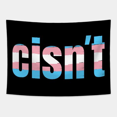 Cisn't | Funny Trans Pride Flag Colors | Gift for Transgender | Transmen & Transwomen -- Choose from our vast selection of tapestries to match with your desired size to make the perfect custom tapestry. Pick your favorite: Movies, TV Shows, Art, and so much more! Available in small, medium, large. Perfect for decorations in apartments, bedrooms, and dorm rooms. Fake Pride Flags, Trans Ftm Flag, Trans Flag Art, Trans Pride Aesthetic, Trans Flag Aesthetic, Trans Jokes, Trans Pride Art, Trans Support, Coming Out Party