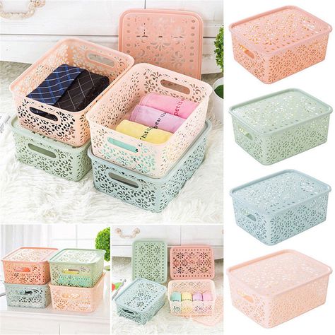 Organiser Son Dressing, Penyimpanan Makeup, Organizer Clothes, Pattern Storage, Makeup Containers, Diy Kitchen Storage, Plastic Container Storage, Clothes Basket, Home Organisation