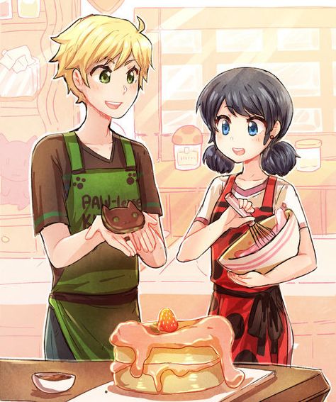 Couple Cooking Cooking Pose Reference Drawing, Ladybug E Catnoir, Marinette Et Adrien, Couple Cooking, Candy Theme, Marinette And Adrien, Miraculous Ladybug Comic, Anime Poses Reference, Cat Noir