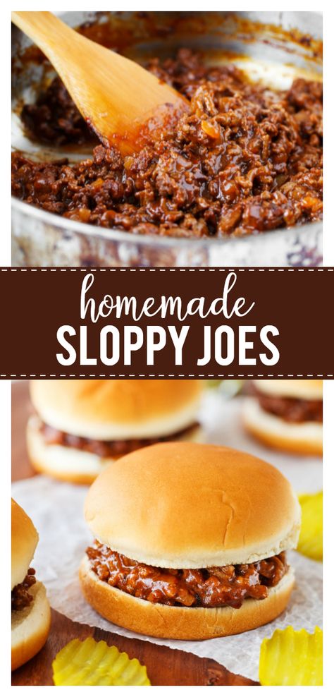 Homemade Sloppy Joes are made with ground beef, spices, and some sweet ingredients like grape jelly that makes for one delicious and simple dinner idea! #homemade#sloppyjoe#dinner#recipe#easy#delicious Sloppy Joe Recipe With Grape Jelly, Canned Sloppy Joe Sauce, Beef Spices, Sloppy Joe Recipes, Sloppy Joe Recipe Easy, Homemade Sloppy Joe Recipe, Sloppy Joes Easy, Loose Meat Sandwiches, Beef Ideas