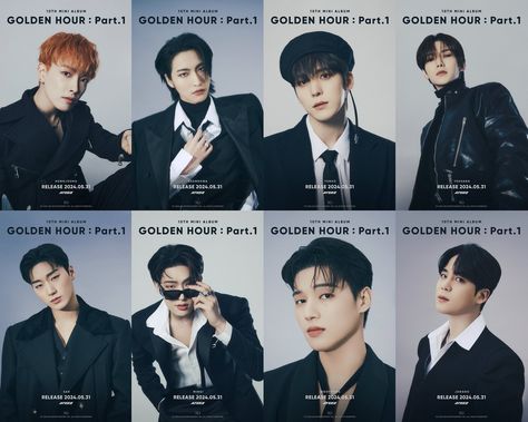 [📸] ATEEZ GOLDEN HOUR : Part.1 2024. 05. 31 RELEASE Jeong Yunho, Song Mingi, The Golden Hour, Rca Records, Asian Boys, Extended Play, Kpop Groups, Record Label, Golden Hour