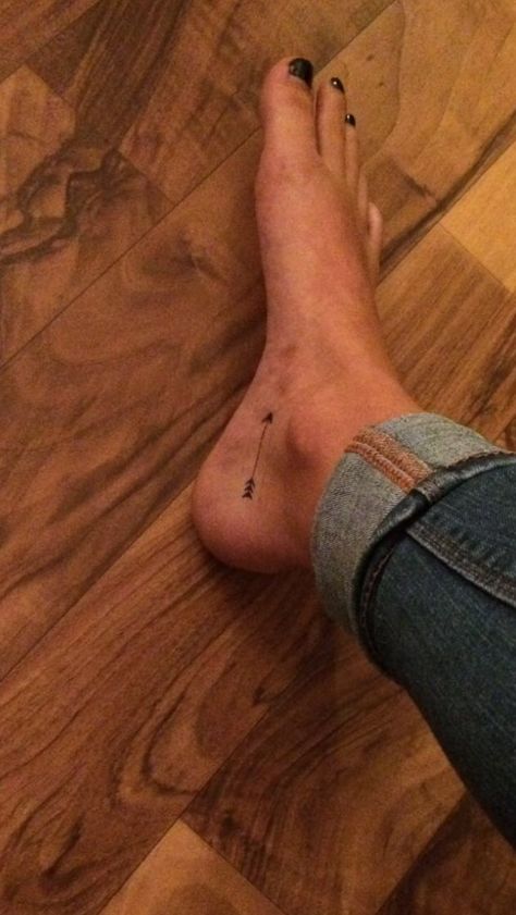 Simple small arrow tattoo on foot/heel @CL Arrow Tattoo On Ankle, Heel Tattoo Men, Arrow Tattoo Placement For Women, Achilles Tattoo Placement, Small Arrow Tattoo, Sunshine Tattoos, Heel Tattoo, Just Breathe Tattoo, Heel Tattoos