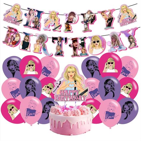 PRICES MAY VARY. Package Included: our Singer themed birthday party supplies with 1x Singer birthday party banner, 1x Singer stars big cake inserted card, 18 x balloons. these Singer birthday party decorations are convenient to hang up and can be combined in various ways, allowing you to enjoy the fun of diy decorations,and create unforgettable moments with your family and friends. Decoration of Various Scenes: Singer birthday party decorations perfect for soccer theme birthday party, Singer fan Swiftie Party, 12th Birthday Party Ideas, Adult Birthday Party Favors, Taylor Swift Birthday Party Ideas, Swift Party, Balloons Cake, Big Cake, Soccer Theme, Taylor Swift Birthday