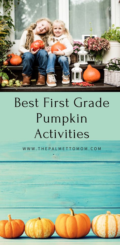 Looking for some fun pumpkin activities for first grade this fall? Check out these simple ideas for your students or children! Pumpkin Day First Grade, Pumpkin Classroom Activities, Activities For First Grade, Pumpkin Activities, Theme Activities, Fun Pumpkins, First Grade Resources, Theme Activity, Primary Education