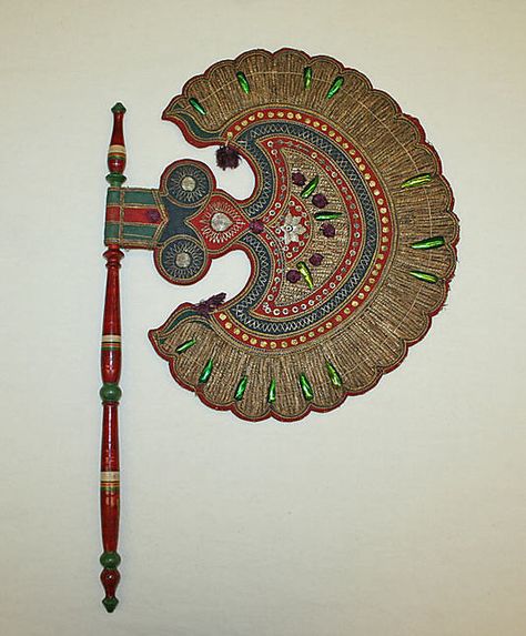 Fan Date: 1700–1941 Culture: Indian Medium: straw, metal, cotton, wood Dimensions: [no dimensions available] Credit Line: Gift of Miss Irene Lewisohn, 1941 Accession Number: C.I.41.170.64 Hand Fan Design Drawing, Hand Fan Design, Flower Making With Paper, Flower Wall Hanging Decor, Rose Flower Wall, Beetle Wings, Indian Arts And Crafts, Antique Fans, Vintage India