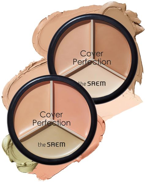 PRICES MAY VARY. COVER PERFECTION 3-IN-1 CONCEALER: The SAEM Cover Perfection Triple Pot Concealer is a tricolor concealer that includes three shades to correct, cover, and conceal imperfections on the face. This concealer palette allows users to choose the perfect shade that matches their skin type and targets specific areas for a flawless finish. TRI-COLOR CORRECTING PALETTE: Our 3 in 1 concealer includes a Clear Beige shade to correct the overall complexion, a Green shade to help cover up red The Saem Pot Concealer, Pot Concealer, The Saem Cover Perfection, Color Correcting Palette, Color Concealer, Nordic Wedding, Selena Pictures, Mha Dr, Bday Wishlist