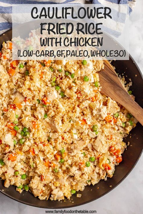 Cauliflower Fried Rice Recipes, Rice With Chicken, Cauliflower Fried, Cauliflower Rice Recipes, Food On The Table, Easy Cauliflower, Low Carb Meal, Cauliflower Fried Rice, Lean And Green Meals