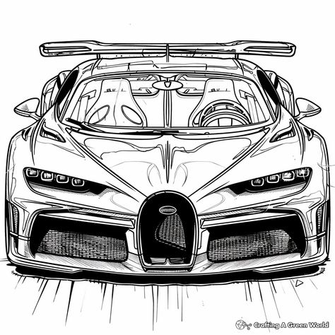 Bugati Car Drawing, Bugatti Coloring Pages, Coloring Pages Cars, Draw Objects, Car Bugatti, Car Coloring Pages, Bugatti Divo, Cars Art, Kindergarten Coloring Pages