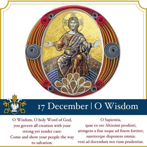 Today begins the "O Antiphons!" Dating back to the 8th century, the importance of “O Antiphons” is twofold: each highlights a title for the Messiah: O Sapientia (O Wisdom), O Adonai (O Lord), O Radix Jesse (O Root of Jesse), O Clavis David (O Key of David), O Oriens (O Rising Sun), O Rex Gentium (O King of the Nations), and O Emmanuel. Also, each one refers to the prophecy of Isaiah of the coming of the Messiah. Isaiah 11, Tender Care, Evening Prayer, Prince Of Peace, Catholic Church, Word Of God, Prince