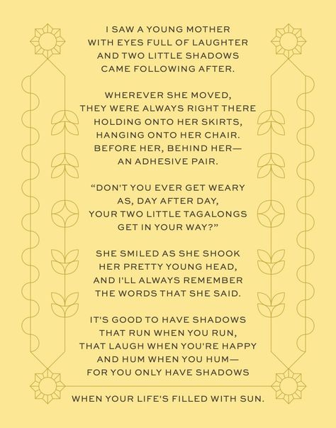 Two Little Shadows — Poem Babies Don’t Keep Poem, Two Little Shadows Poem, Mom Poetry, Birth Altar, New Baby Poem, Poem Mother, Sweet Poetry, Breaking Cycles, Two Shadows