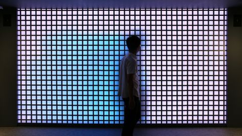 color kinetics japan and ranagram create interactive LED facade - designboom | architecture Interactive Artwork, Interactive Lighting, Interactive Projection, Human Movement, Interactive Walls, Led Wand, Interactive Installation, Indirect Lighting, Projection Mapping