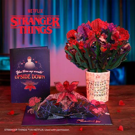 This Valentine’s Day, turn their world Upside Down with our new Stranger Things collection #lovepopcards #valentinesday #strangerthings #netflix Stranger Things Valentines Cards, Stranger Things Collection, Stranger Things Netflix, Pop Up Cards, Upside Down, Valentine Day Cards, Stranger Things, Pop Up, Bouquets