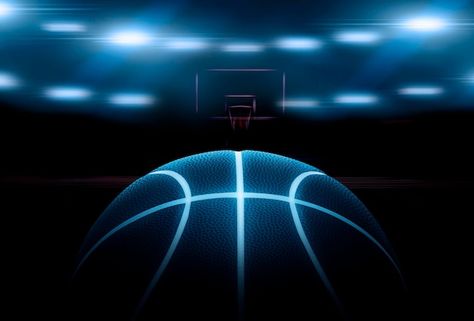 Photo 3d rendering of single black baske... | Premium Photo #Freepik #photo #basketball-texture #basketball-ball #basket-ball #basketball-background Basketball Background, 3d Render, 3d Rendering, Premium Photo, Bright Blue, Basketball, Neon, Stock Photos, Texture