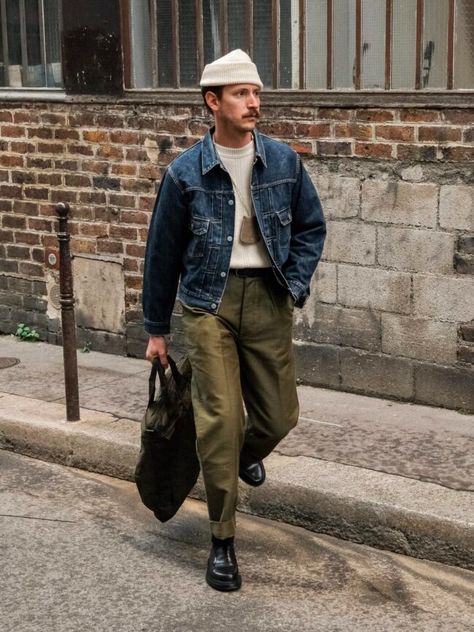 Six More New Brands I'm Watching — Die, Workwear! Hipster Fashion 2023, Smart Workwear Mens, Americana Workwear Men, Work Wear Fashion Men, Workwear Fashion Winter, Retro Americana Fashion, American Workwear Style Men, Cozy Masc Outfits, Men’s Fashion Workwear