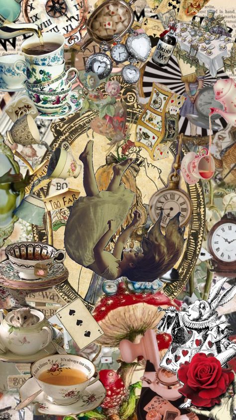 #aliceinwonderland Falling Down The Rabbit Hole, Down The Rabbit Hole, The Rabbit Hole, Rabbit Hole, The Rabbit, Falling Down, Mixed Media Art, Alice In Wonderland, Art Journal