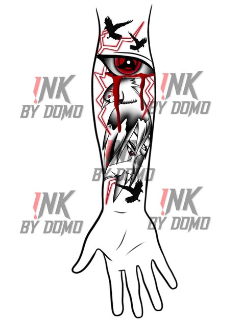 Itachi Design -  #Design #Itachi Forearm Tattoo Men Sleeve Stencil, Hand Sleeve Tattoo, Male Sleeve Tattoo Ideas, Itachi Design, Forearm Tattoo Stencils For Men, Men Leg Tattoo, Fye Tattoos, Anime Tats, Itachi Quotes