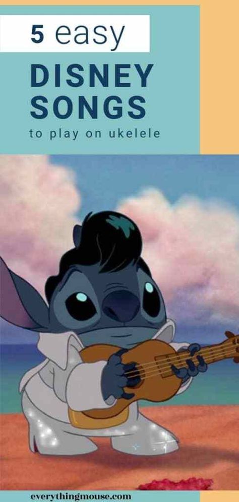 5 Easy Disney Ukulele Songs - EverythingMouse Guide To Disney Disney Ukulele Songs, Ukulele Songs For Beginners, Ukulele Songs Popular, Disney Ukulele, Best Disney Songs, Kunci Ukulele, Akordy Na Ukulele, Ukulele Fingerpicking Songs, Ukulele Tabs Songs