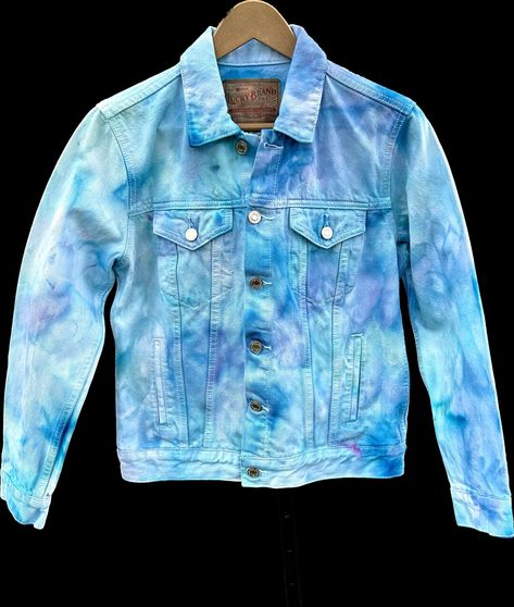 Tie Dye Denim Jacket Ice Dyed Jean Jacket Hand Dye Jean - Etsy Tie Dye Denim Jacket, Dye Denim, Dyed Denim, Dye Jeans, Tie Dye Women, Tie Dye Denim, Ice Dye, Tie Dye Outfits, Blue Jean Jacket